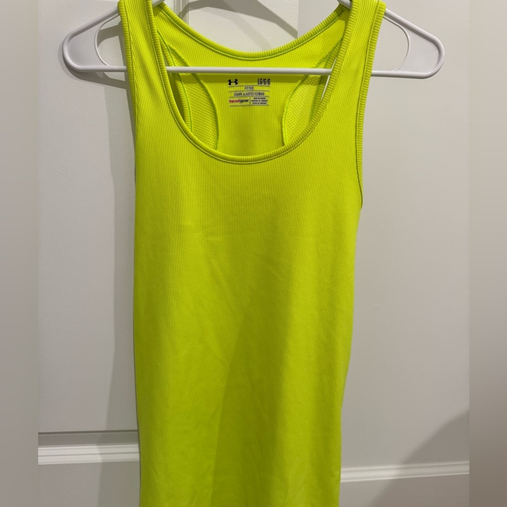 Under Armour Women's Tank Top Bundle. 2 tops in Lime Green & Black (Size Large)